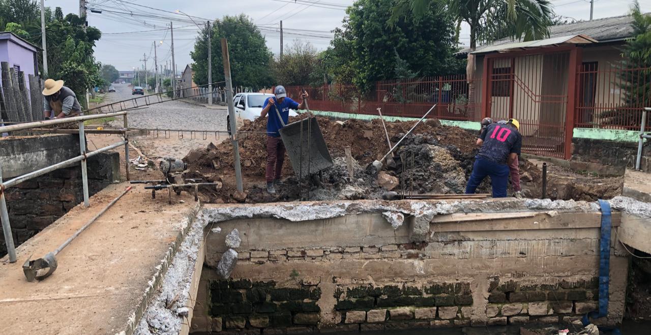Reconstrução de ponte em Taquara pode levar cerca de 20 dias para ser concluída