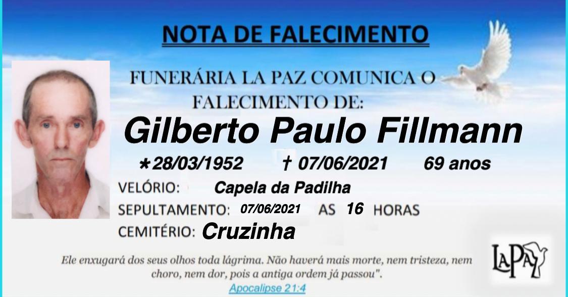 Falecimento de Gilberto Paulo Fillmann