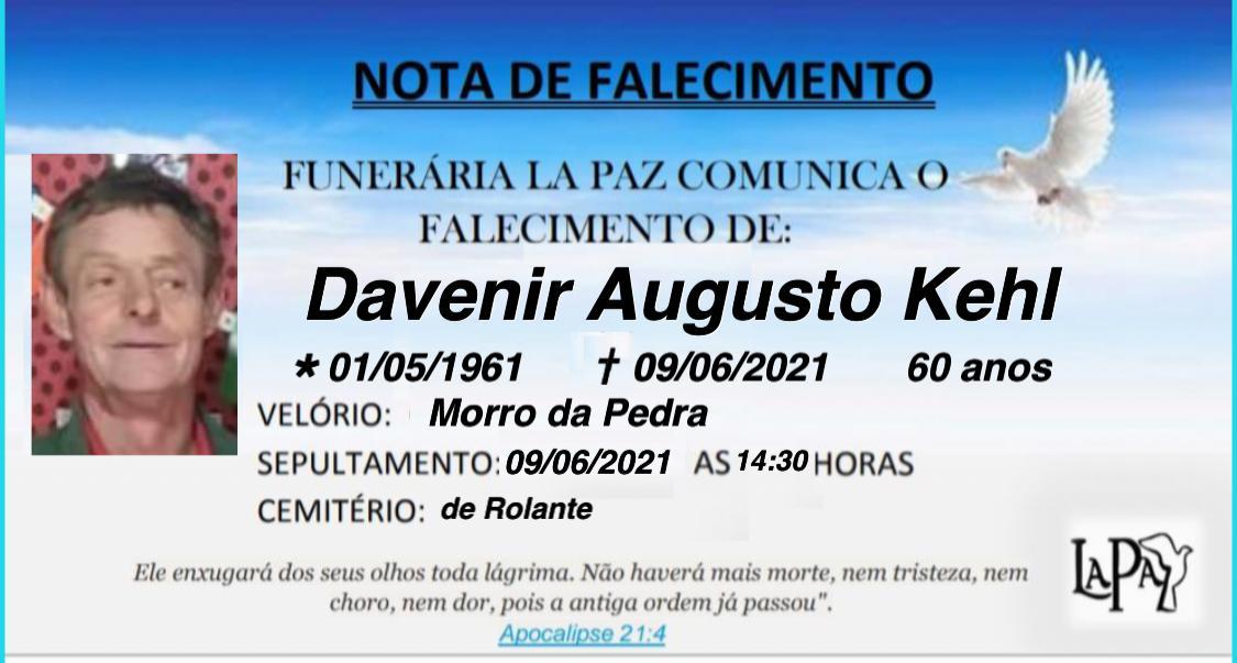 Falecimento de Davenir Augusto Kehl