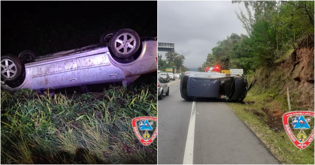 ERS-115 registra dois capotamentos