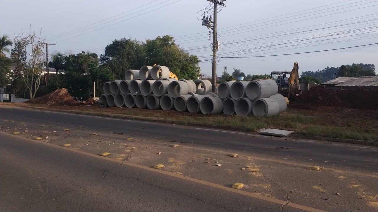 Secretaria de Obras de Taquara realizará canalização no bairro Cruzeiro do Sul e trânsito será bloqueado na ERS-020