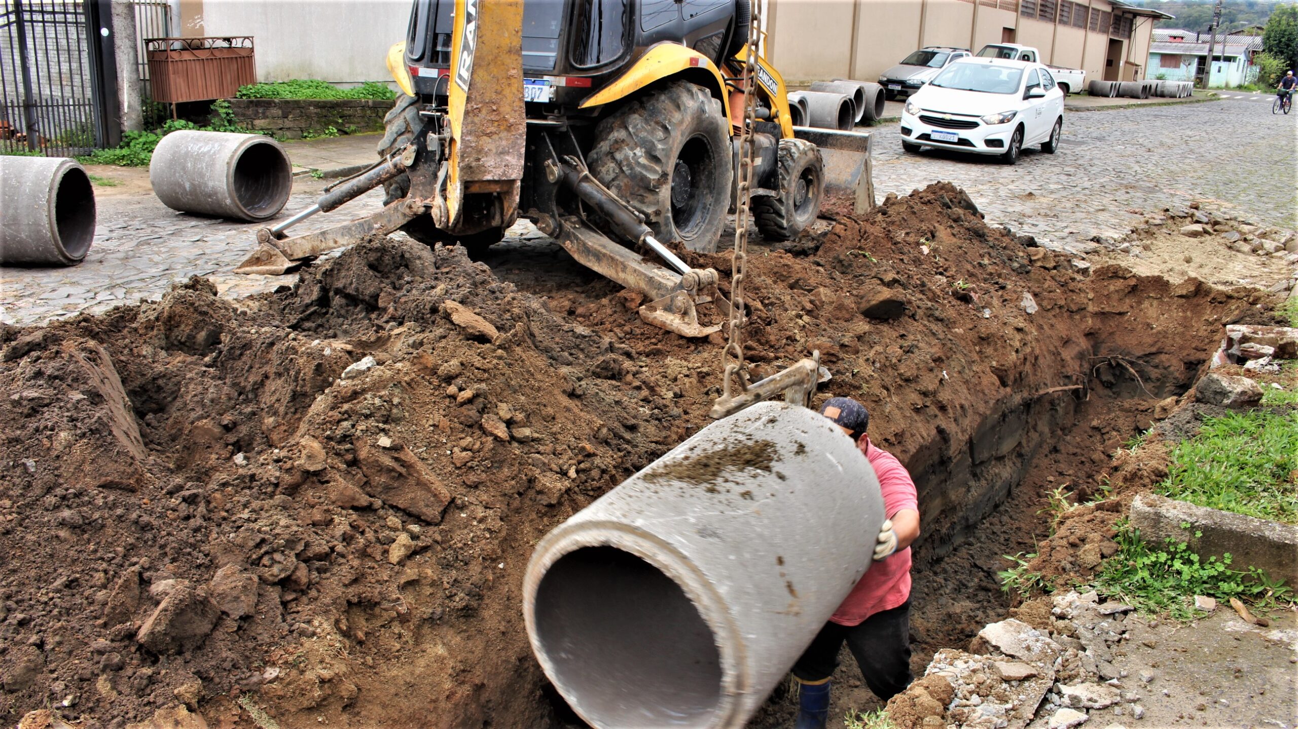 Nova rede pluvial é implantada em bairro de Parobé