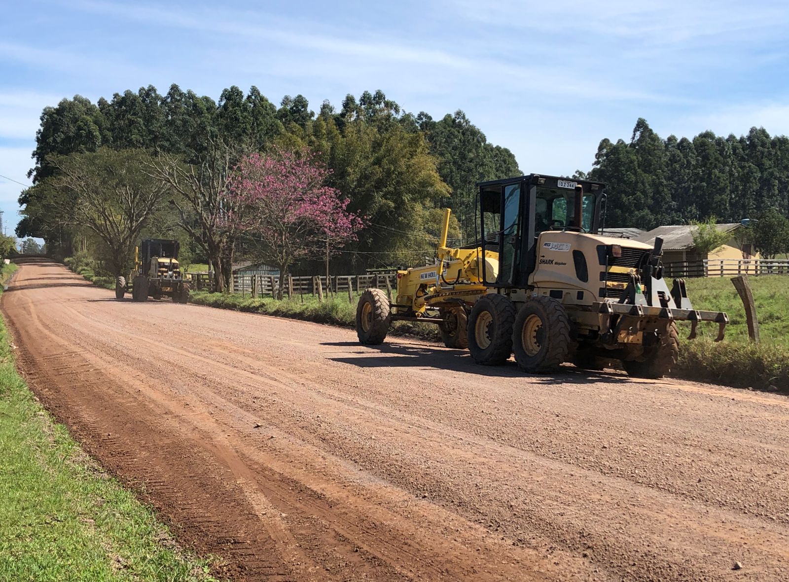 Secretaria de Obras de Taquara trabalha na manutenção de estradas danificadas pelas chuvas