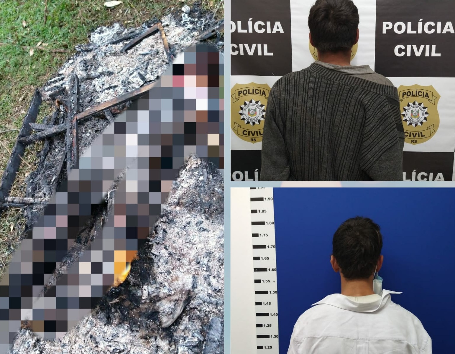 Dupla é presa em flagrante após assassinar homem a pauladas e tentar incinerar o corpo em Taquara