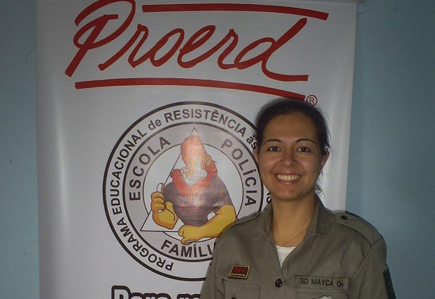 Transferida para a BM de Porto Alegre, a trajetória da soldado Maycá se confunde com a história do Proerd em Taquara