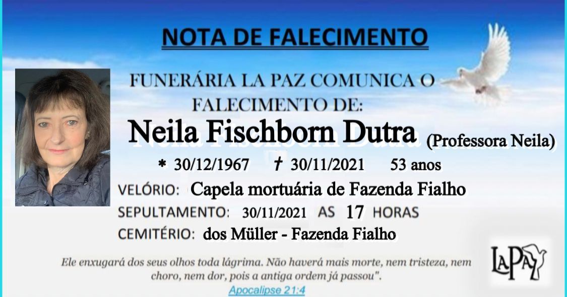 Falecimento Neila Fischborn Dutra