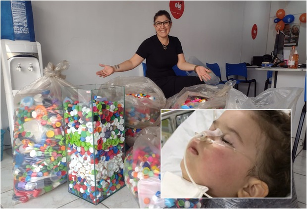 Empresária de Taquara promove arrecadação de tampinhas plásticas em prol da menina Cleo