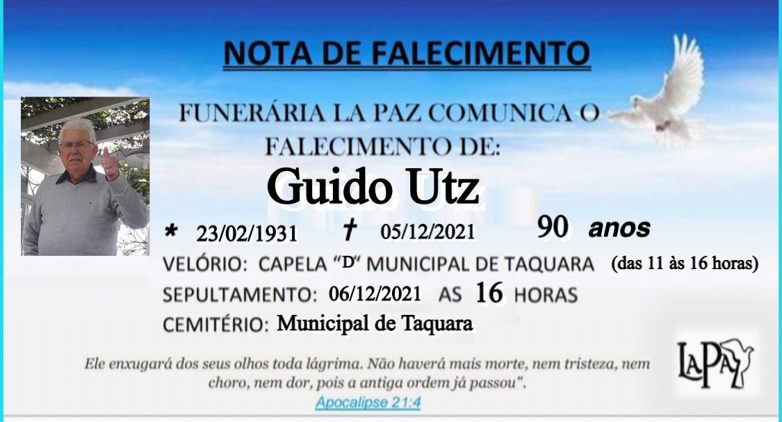 Morre o empresário taquarense Guido Utz