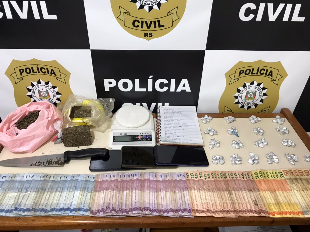 Dois homens são presos por tráfico de drogas durante ação da Polícia Civil de Parobé