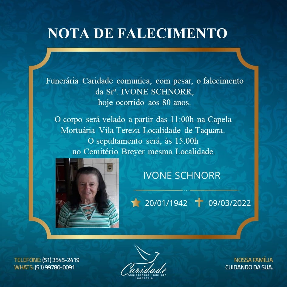 Falecimento | Ivone Schnorr