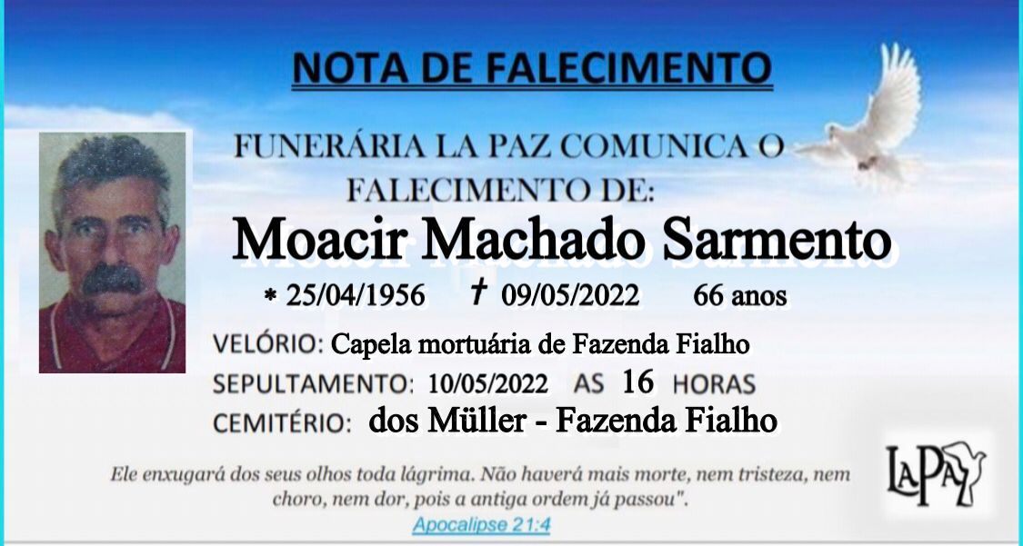 Falecimento | Moacir Machado Sarmento