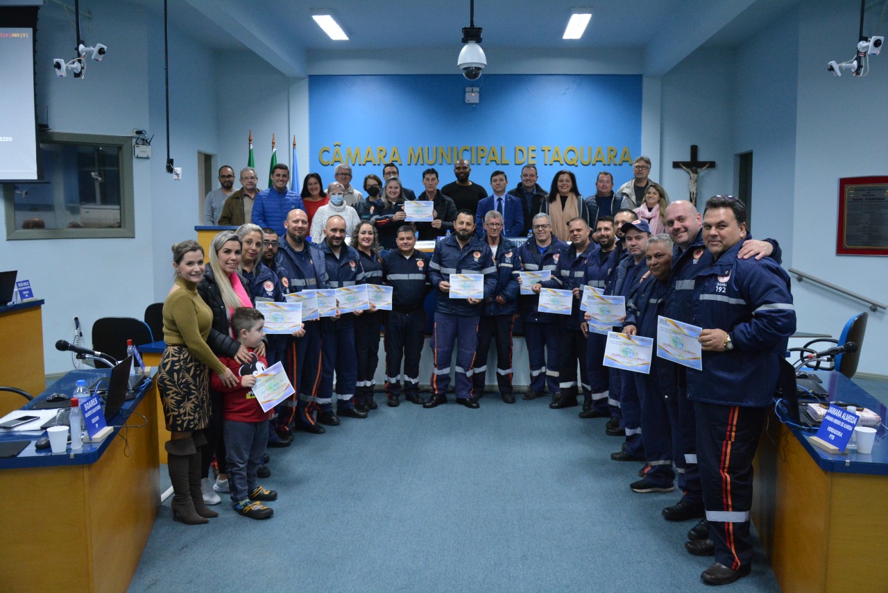 Equipe do Samu de Taquara é homenageada na Câmara de Vereadores