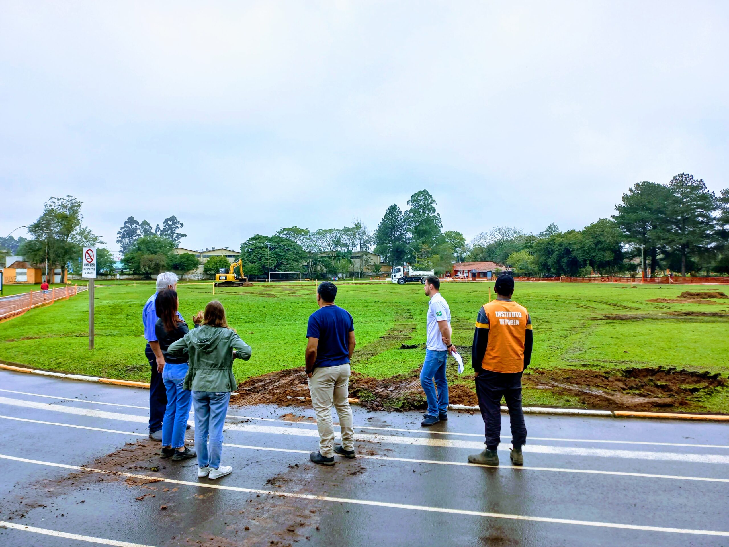 Iniciadas as obras das quadras e sistema de iluminação no Parque do Trabalhador em Taquara