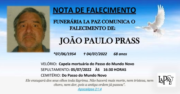 Falecimento | João Paulo Prass