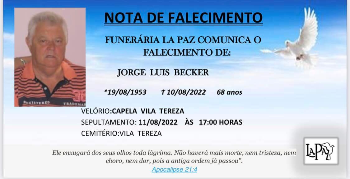 Falecimento | Jorge Luis Becker