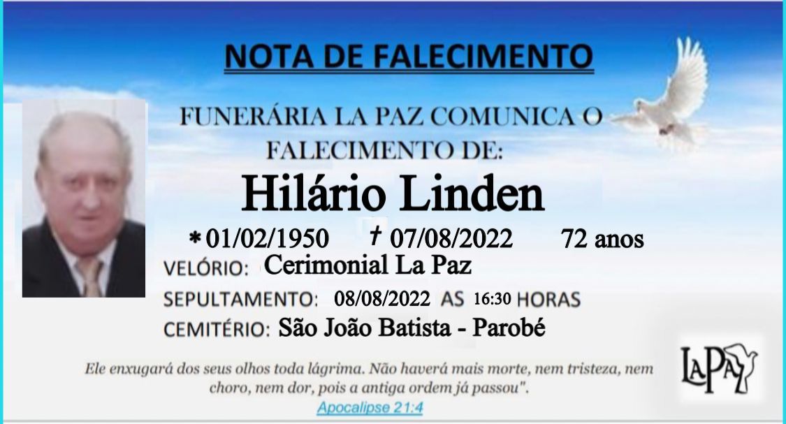 Falecimento | Hilário Linden