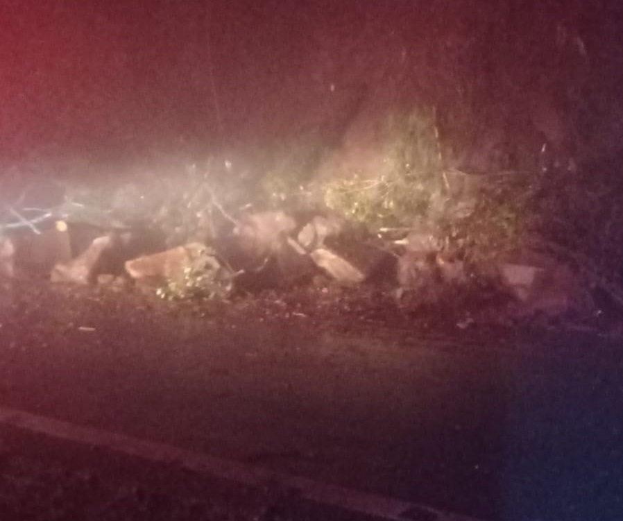 Queda de barreira provoca o bloqueio total do trânsito na ERS-020 em São Francisco de Paula