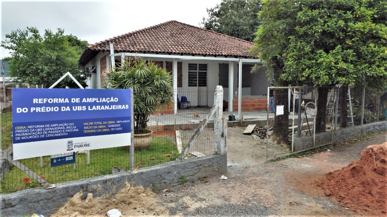 Prefeitura segue realizando obras de ampliação e reformas da UBS Laranjeiras em Parobé