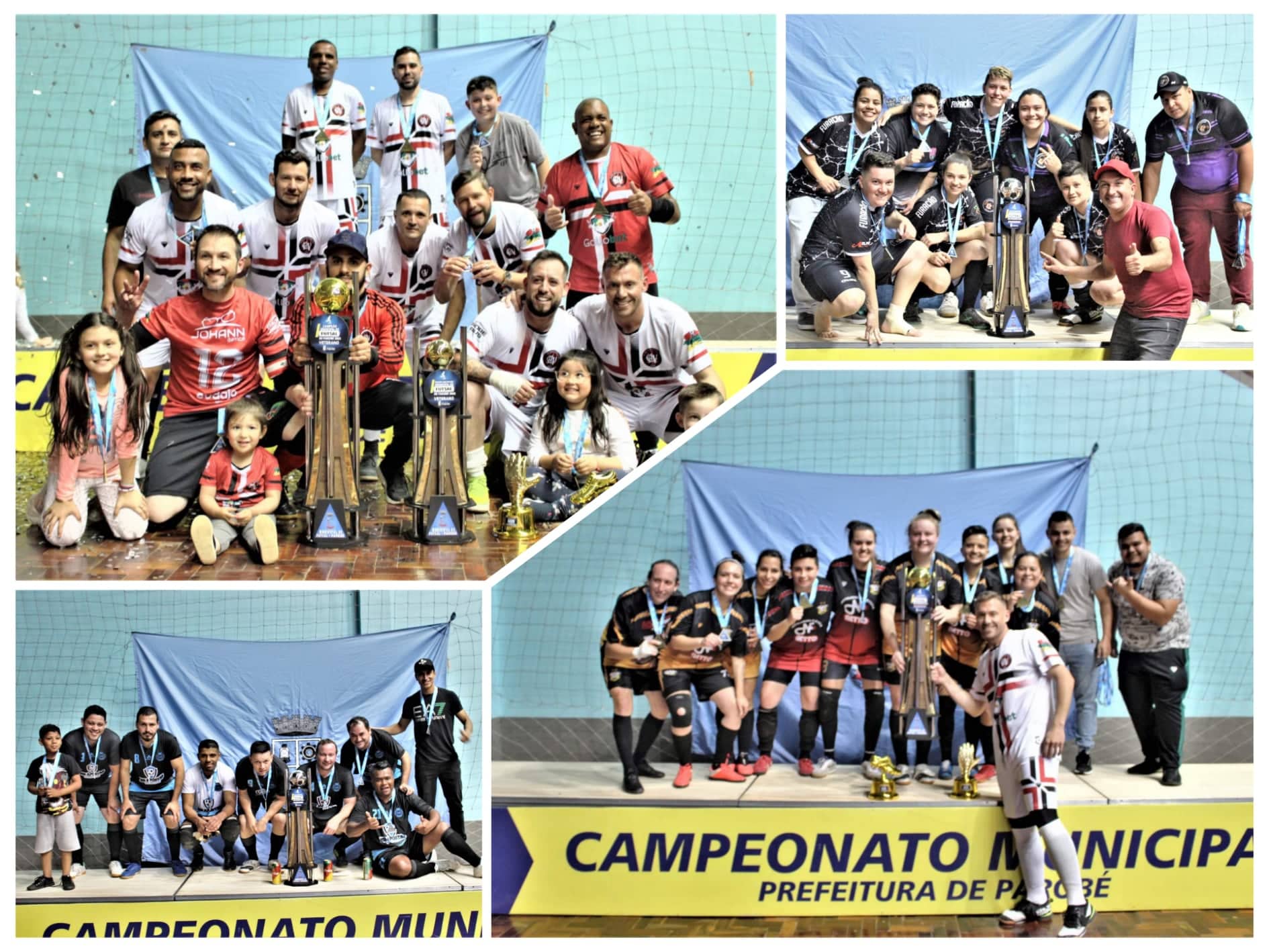 Conhecidos os campeões das categorias Feminino e Veterano do Campeonato de Futsal 2022 de Parobé