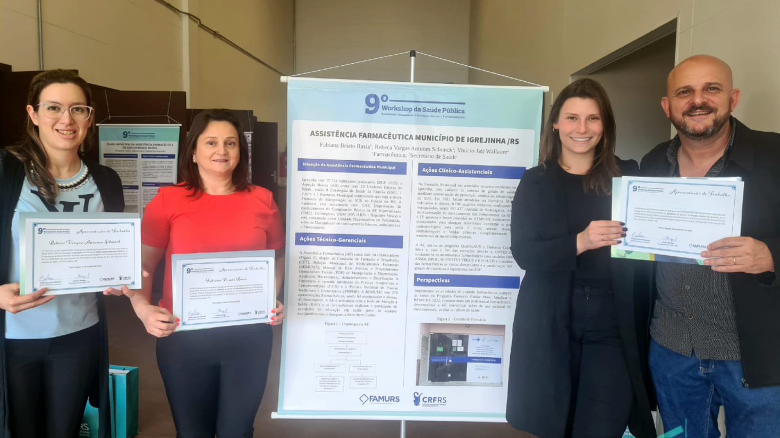 Secretaria de Saúde de Igrejinha recebe certificado de reconhecimento no  9° Workshop de Saúde Pública em Porto Alegre