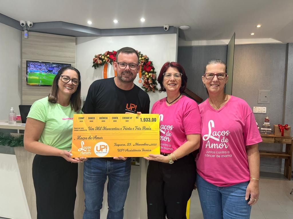 Empresa de telefonia de Taquara promove ação social e repassa quase R$ 2 mil ao grupo Laços de Amor