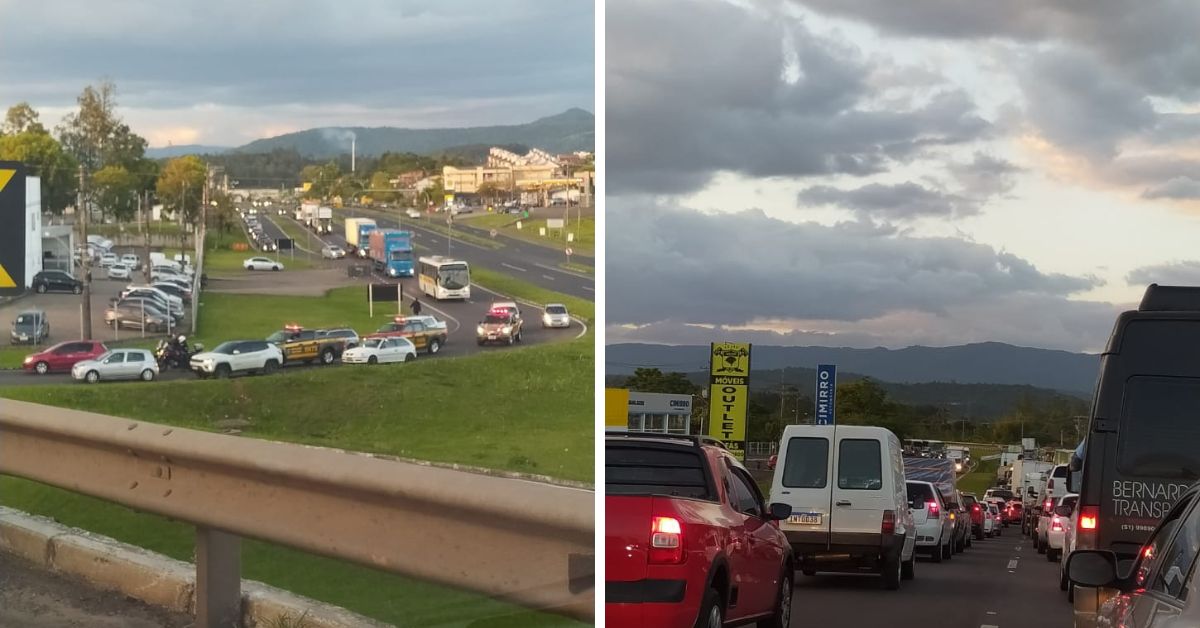 Entroncamento da 239 com a 115 registra manifestação em Taquara