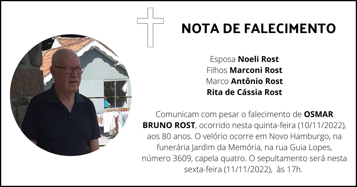 Falecimento | Osmar Bruno Rost
