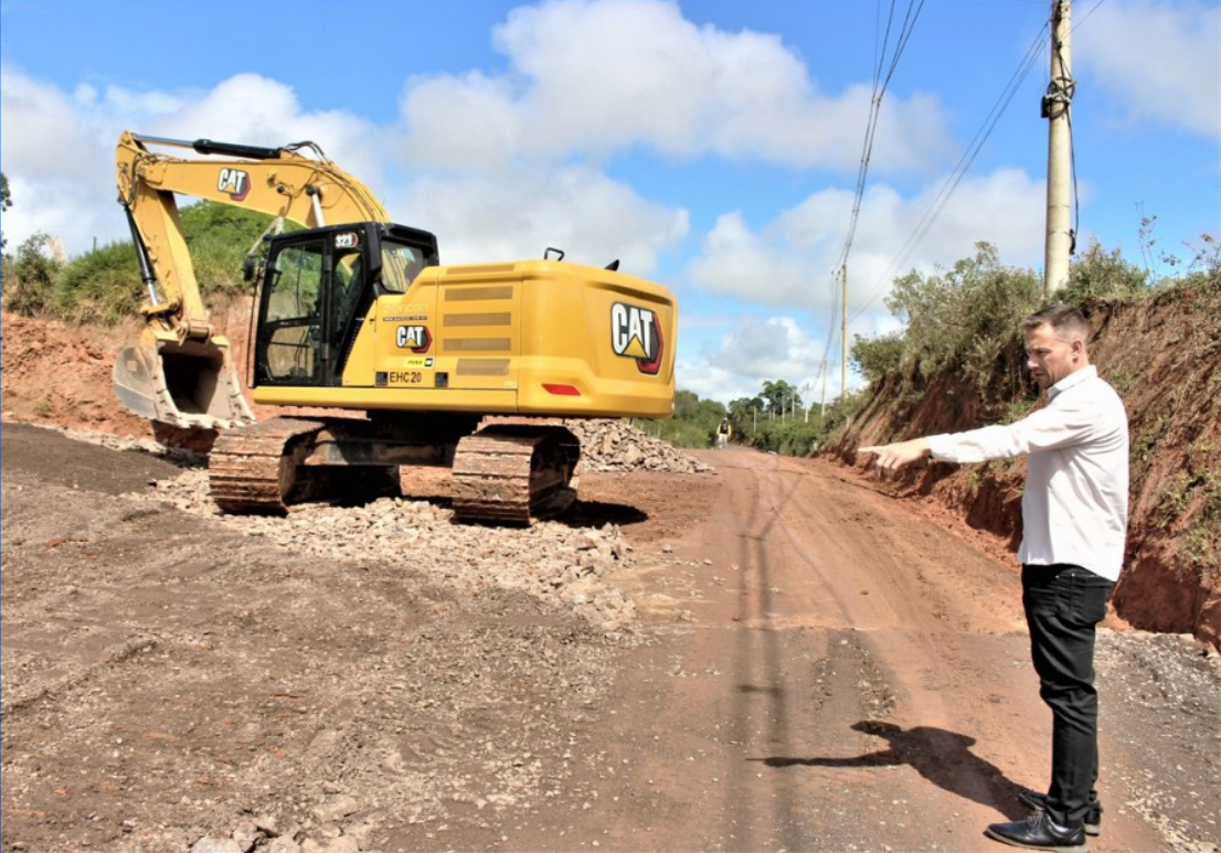 Obras da Estrada Areia Branca chegam a 30% de conclusão em Parobé
