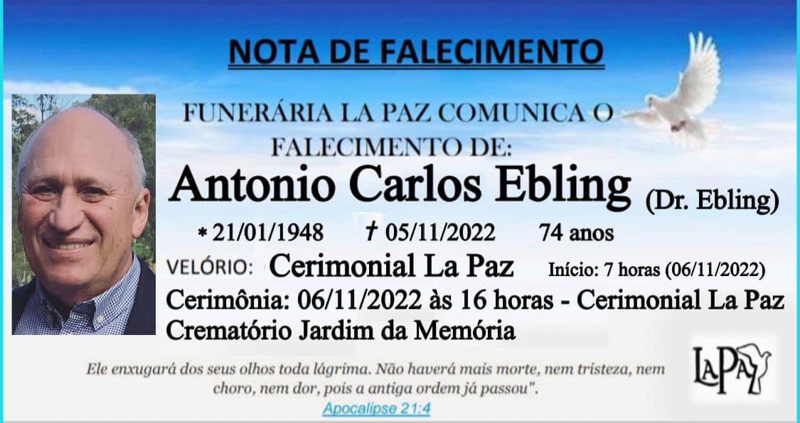 Morre o médico Antônio Carlos Ebling, ex-prefeito de Taquara