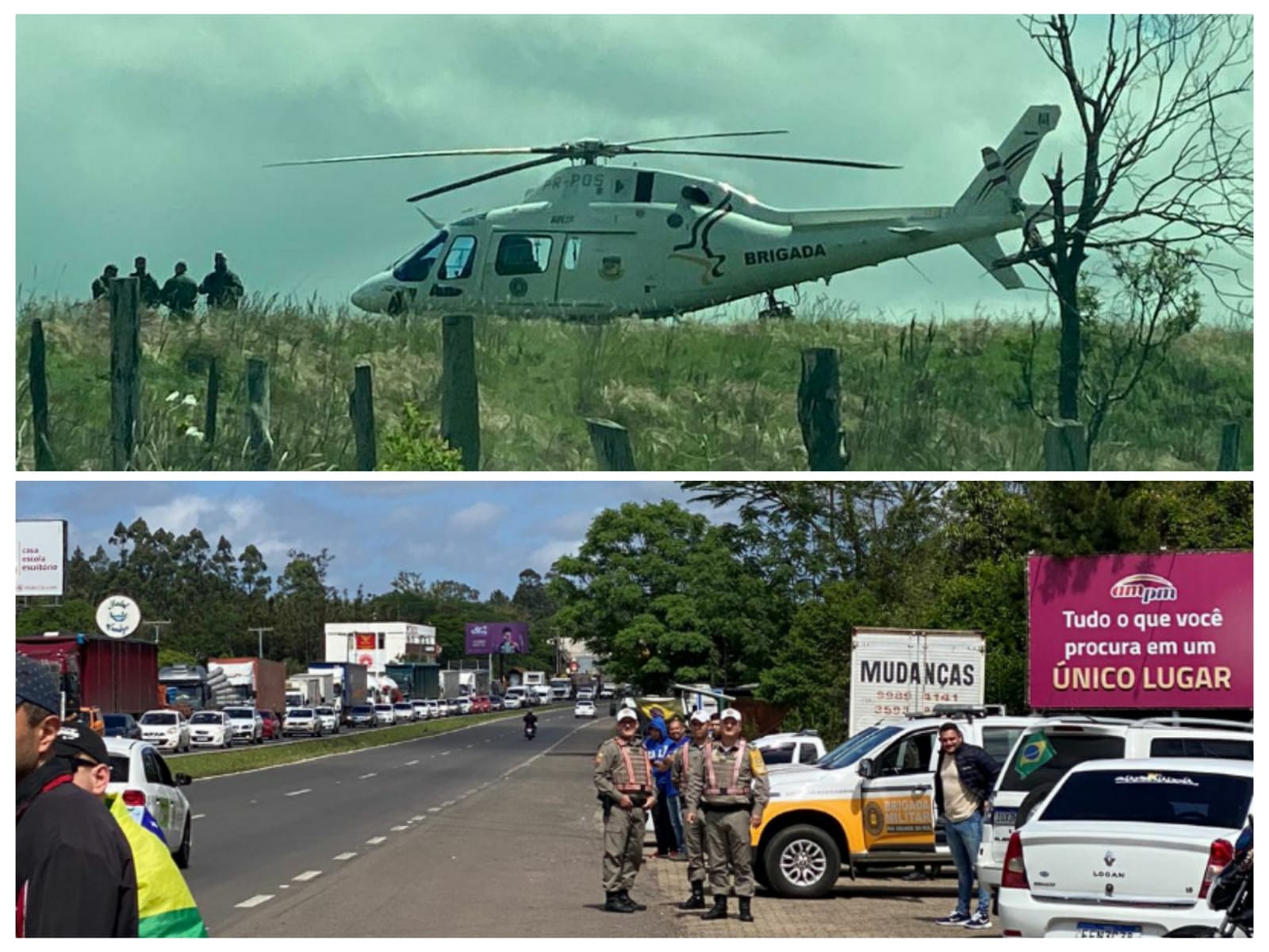 Tropa de choque chega em Araricá para dispersar manifestantes da ERS-239