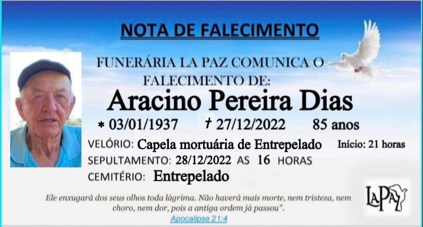 Falecimento | Aracino Pereira Dias