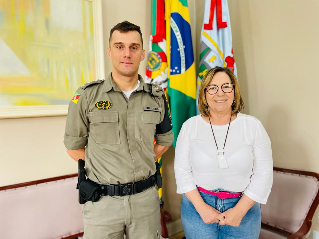 Novo comandante da Brigada Militar de Taquara visita a prefeita Sirlei Silveira