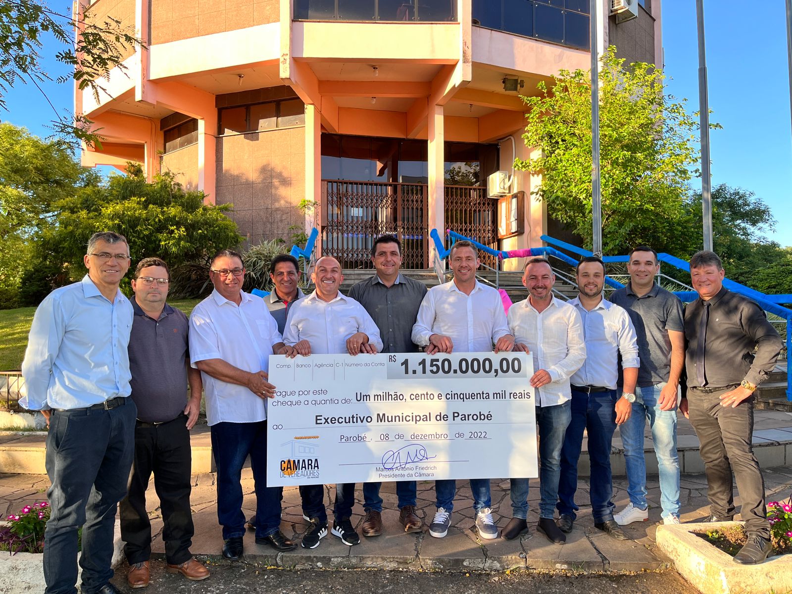 Câmara de Vereadores repassa mais de R$ 1,1 milhão para Prefeitura de Parobé