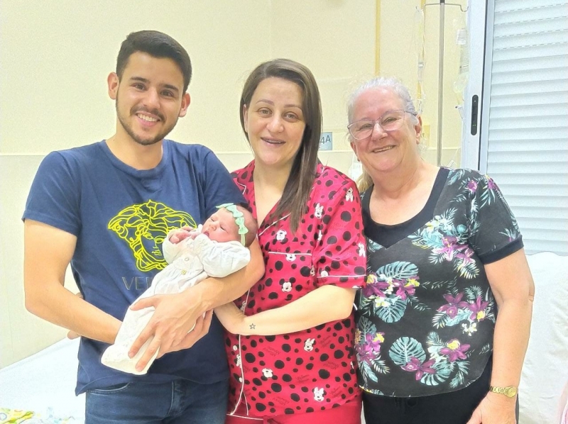 Lívia é a primeira bebê de 2023 a nascer no Hospital Bom Pastor de Igrejinha