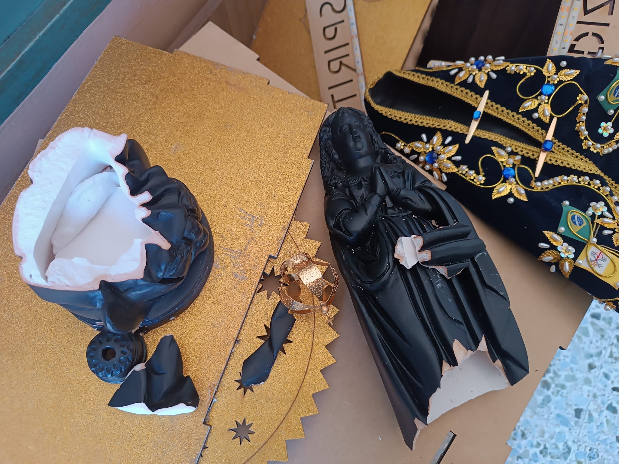 Imagem de Nossa Senhora Aparecida é depredada na Igreja Católica de Taquara