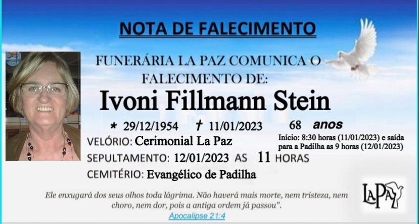 Falecimento | Ivoni Fillmann Stein