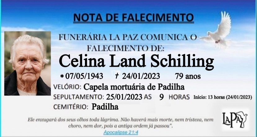Falecimento | Celina Land Schilling