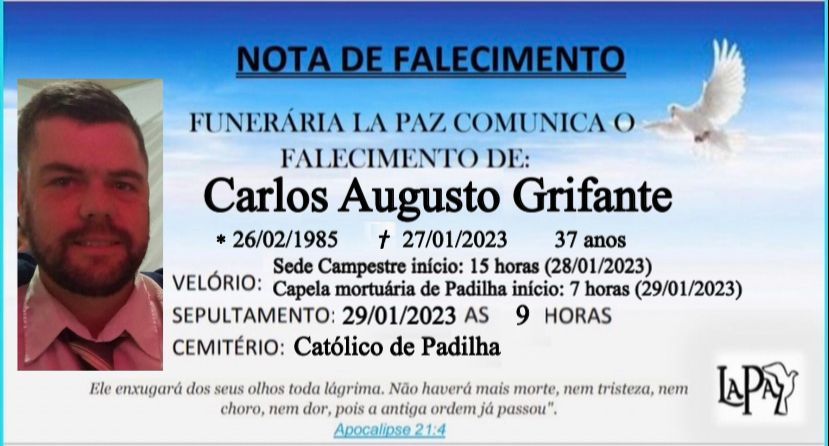 Falecimento | Carlos Augusto Grifante