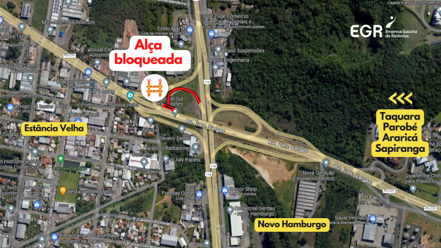 Bloqueio da alça da ERS-239 com a BR-116 poderá afetar trânsito no trecho que passa pelo Paranhana