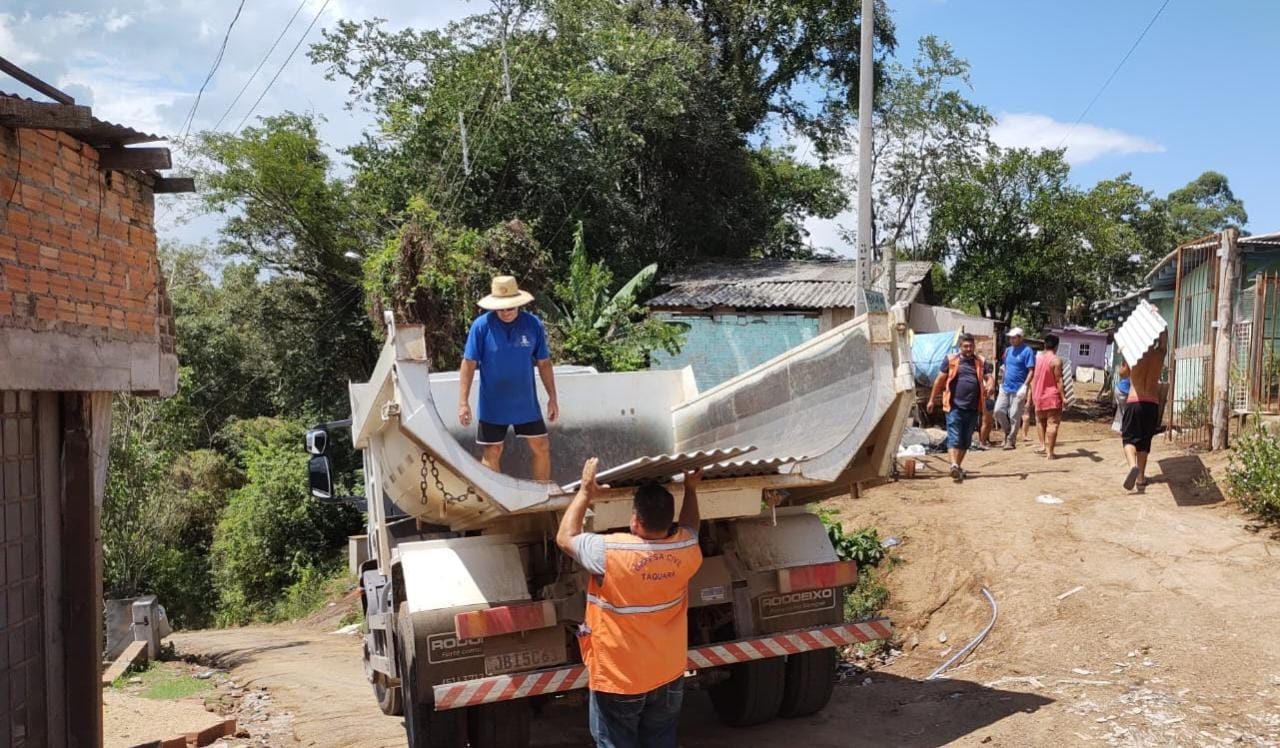 Defesa Civil de Taquara segue trabalhando no atendimento às famílias atingidas pelo temporal do dia 26 de janeiro