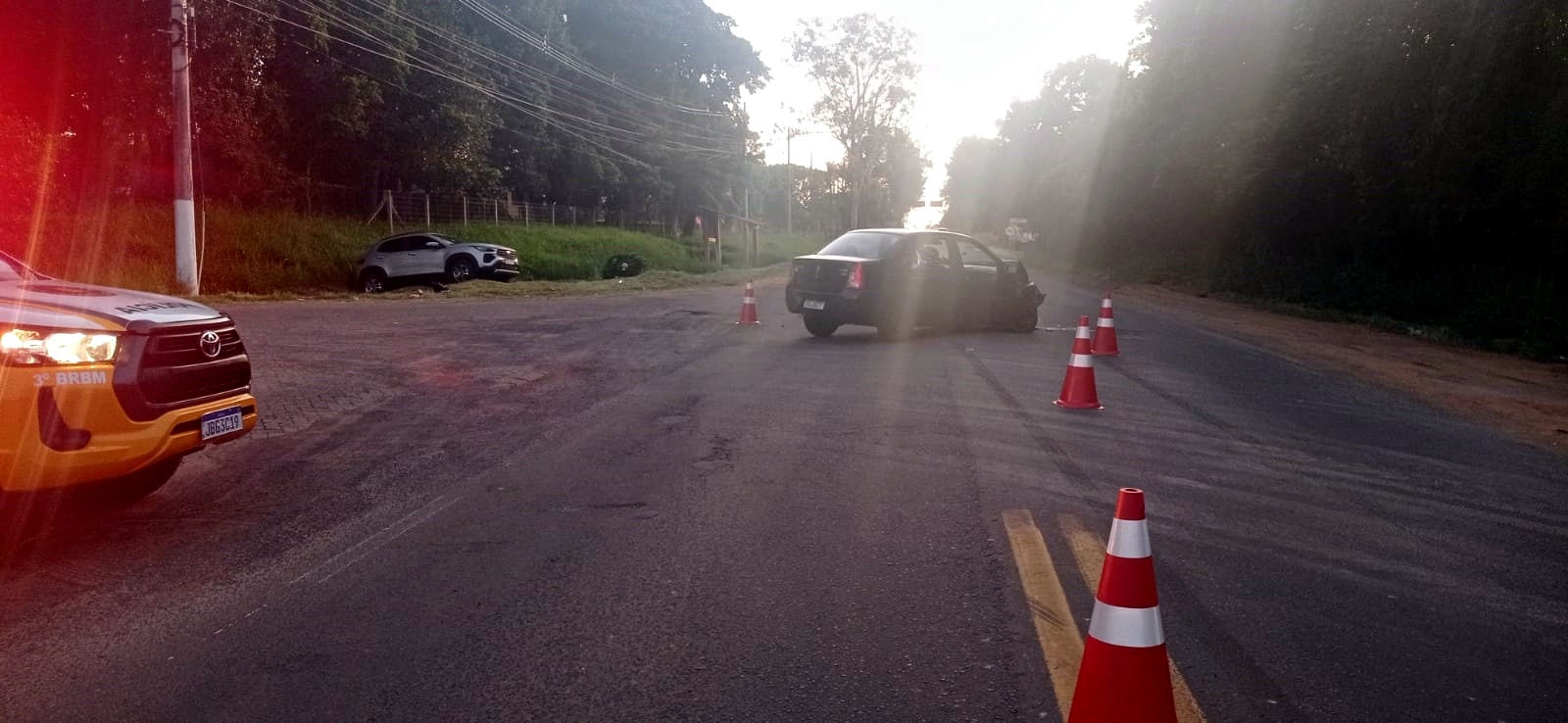 Veículos colidem na ERS-020 em Taquara