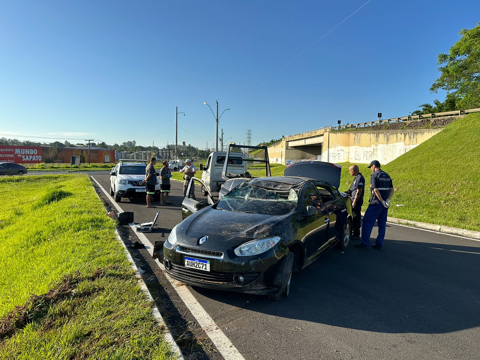 Acidente com carro em fuga resulta em morte na ERS-115 em Taquara