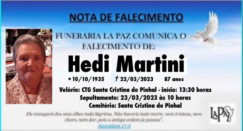 Falecimento | Hedi Martini