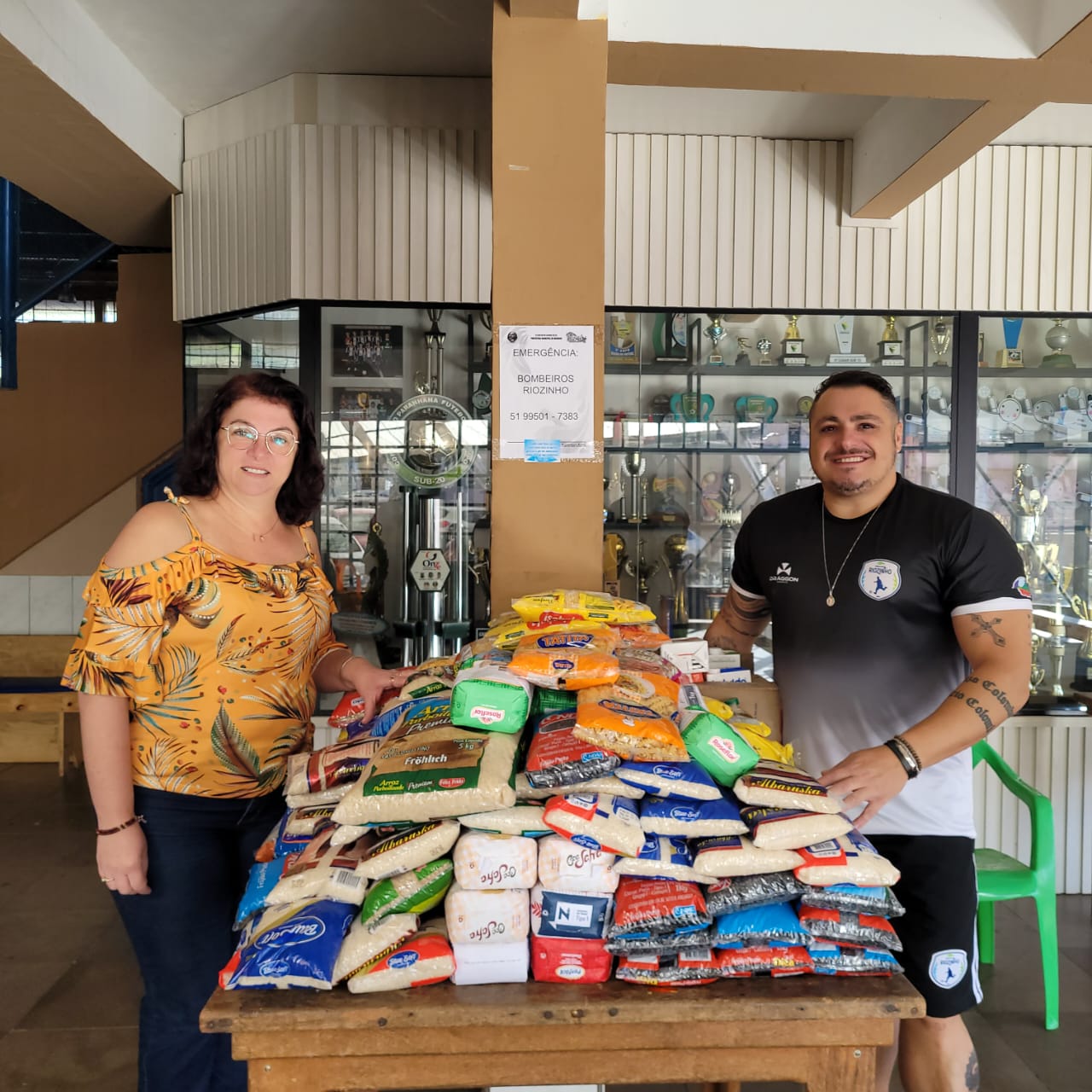 Assistência Social de Riozinho recebe 300 quilos de alimentos arrecadados na Supercopa Riograndense de Futsal 2023