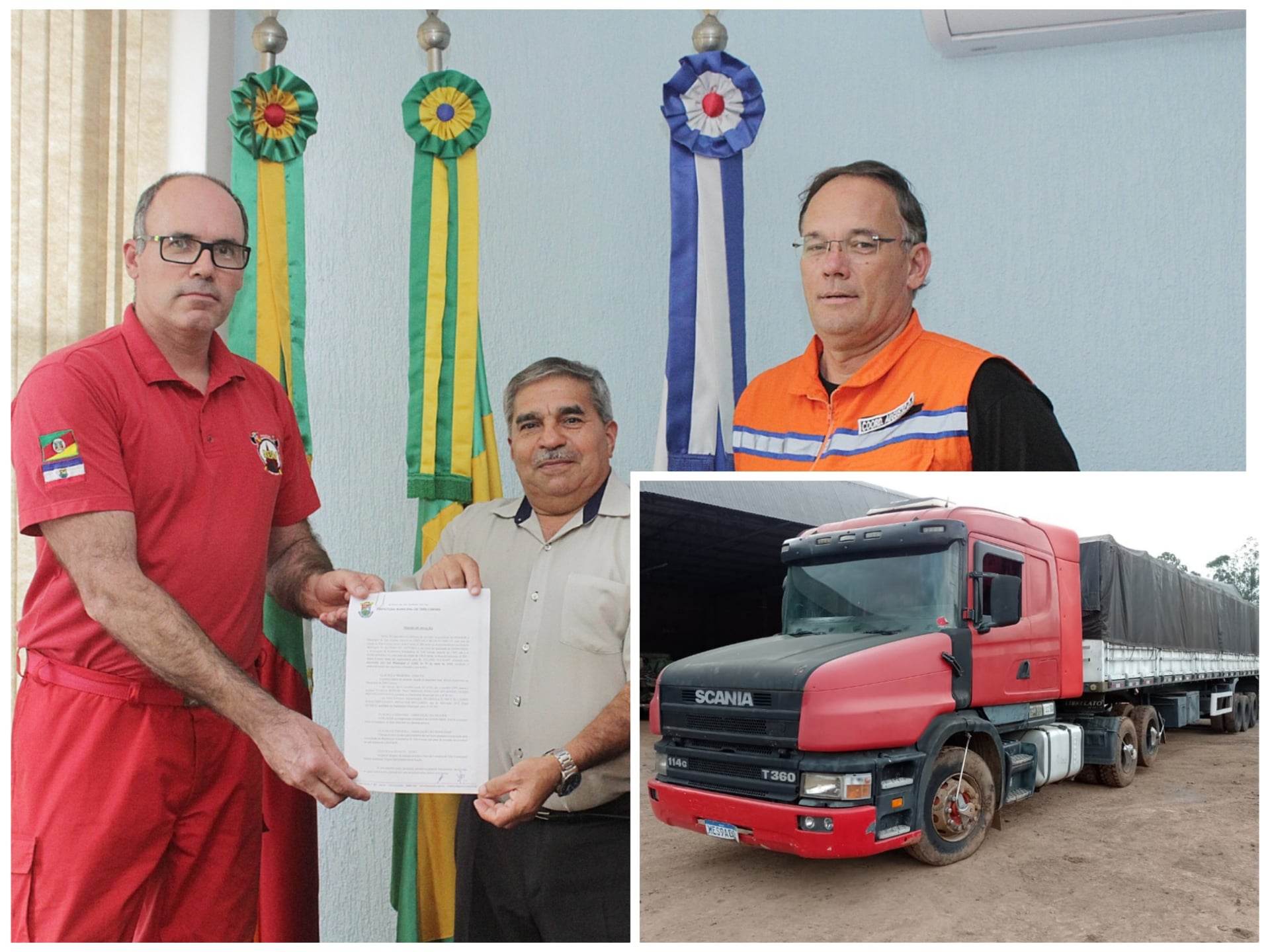Prefeitura doa carreta Scania para a Associação dos Bombeiros de Três Coroas