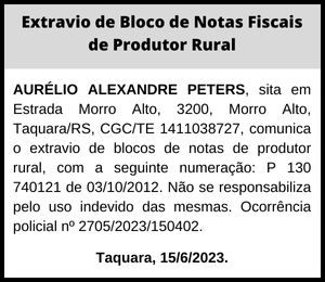 Extravio | Aurélio Alexandre Peters