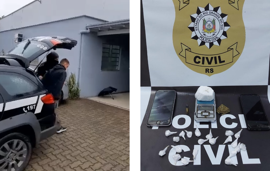 Polícia Civil prende indivíduo por tráfico de cocaína no bairro Viaduto em Igrejinha