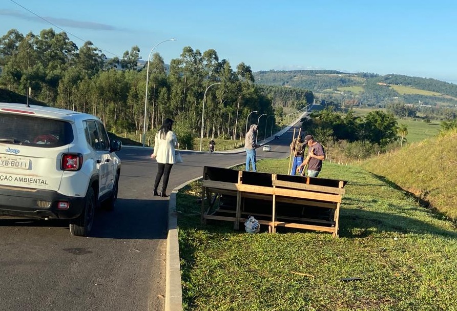 Alunos da Padre Afonso Kirst realizam plantio de 250 árvores na Estrada do Pinhal em Parobé