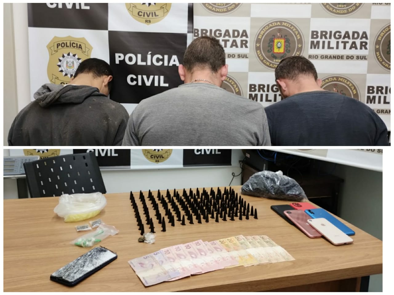 Polícia Civil cumpre mandados de busca e prende três indivíduos por tráfico em Taquara