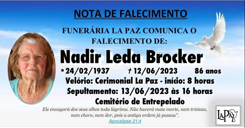 Falecimento | Nadir Leda Brocker